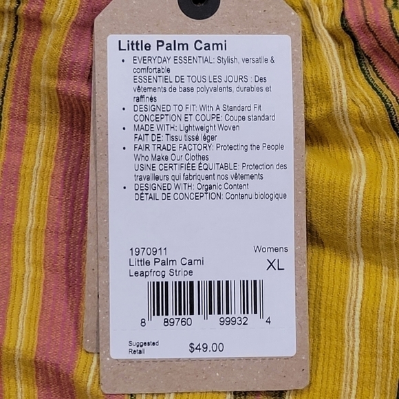 Prana Little Palm Cami Top in leapfrog stripe size XLarge NWT - Picture 9 of 10